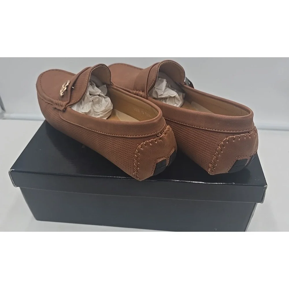 Terroni Leather Men's Cognac 12 Slip On Loafers Dress Shoe Holiday‎ Gift